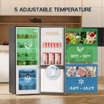 Upstreman 7.1 Cu.Ft Refrigerator with Bottom Freezer, Apartment Fridge with Freezer, Energy-efficient, Large Capacity, Adjustable Thermostat, Refrigerator for Apartment, Kitchen, Dorm,Silver(BM71)