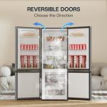 Upstreman 7.1 Cu.Ft Refrigerator with Bottom Freezer, Apartment Fridge with Freezer, Energy-efficient, Large Capacity, Adjustable Thermostat, Refrigerator for Apartment, Kitchen, Dorm,Silver(BM71)