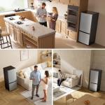 Upstreman 7.1 Cu.Ft Refrigerator with Bottom Freezer, Apartment Fridge with Freezer, Energy-efficient, Large Capacity, Adjustable Thermostat, Refrigerator for Apartment, Kitchen, Dorm,Silver(BM71)