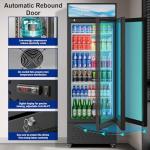 Beverage Cooler Commercial Refrigerator 15.2 Cu.Ft. Glass Door Display Refrigerator with LED Light, 5 Shelves, Display Commercial Beverage Refrigeratorfor Restaurant Cafe Bar Store (15.2 Cu.Ft.)