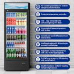 Beverage Cooler Commercial Refrigerator 15.2 Cu.Ft. Glass Door Display Refrigerator with LED Light, 5 Shelves, Display Commercial Beverage Refrigeratorfor Restaurant Cafe Bar Store (15.2 Cu.Ft.)