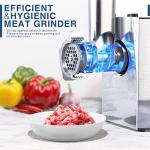 CHEFFANO Meat Grinder, Electric Meat Grinder and Sausage Maker Includes 3 Size Stainless Steel Sausage Stuffs, 2 Cutting Blades, 3 Grinder Plates, Plastic Sausage Tubes & Kubbe Kit for Home Use