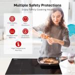 ThermoMate 30 Inch Induction Cooktop, 7200W Built in Induction Stove Top, Electric Cooktop with 4 Boost Burner, 9 Heating Level, Timer & Child Safety Lock, Sensor Touch Control, 240V