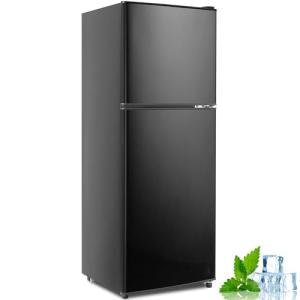 Cucina Magica 5.0 Cu.Ft Fridge with Freezer, Dual Door Refrigerator with 7 Settings Temperature Adjustable, Small Fridge for Dorm Office Apartment and Home (Black, 5.0 Cu.Ft)