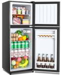 Cucina Magica 5.0 Cu.Ft Fridge with Freezer, Dual Door Refrigerator with 7 Settings Temperature Adjustable, Small Fridge for Dorm Office Apartment and Home (Black, 5.0 Cu.Ft)
