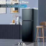Cucina Magica 5.0 Cu.Ft Fridge with Freezer, Dual Door Refrigerator with 7 Settings Temperature Adjustable, Small Fridge for Dorm Office Apartment and Home (Black, 5.0 Cu.Ft)