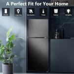 Cucina Magica 5.0 Cu.Ft Fridge with Freezer, Dual Door Refrigerator with 7 Settings Temperature Adjustable, Small Fridge for Dorm Office Apartment and Home (Black, 5.0 Cu.Ft)