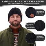 FZ FANTASTIC ZONE Mens Winter Knit Hat Beanie Long Neck Scarf Touchscreen Gloves Set Fleece Skull Caps Gifts for Men Women