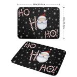 Giwawa Santa Laugh Dish Drying Mat Winter Snowflakes Black Dish Drainer Mats Xmas Candy Cane Stick Sweet Dish Dry Pad for Kitchen Countertop Coffee Bar 18x24 inch Large