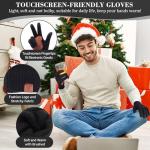 FZ FANTASTIC ZONE Mens Winter Knit Hat Beanie Long Neck Scarf Touchscreen Gloves Set Fleece Skull Caps Gifts for Men Women