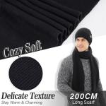 FZ FANTASTIC ZONE Mens Winter Knit Hat Beanie Long Neck Scarf Touchscreen Gloves Set Fleece Skull Caps Gifts for Men Women
