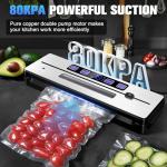 KingSom Vacuum Sealer Machine, 8 in1 Food Vacuum Sealers with Digital Timer,80KPA Compact Vacuum Sealer for food,Build-in Cutter,Dry/Moist/Moist+/Soft Modes,food Sealer Vacuum Sealers with Vacuum Bags