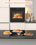 24 Inch Electric Single Wall Oven, 2.5 Cu.ft Built-in Convection System with 8 Cooking Functions in Stainless Steel, Touch Control