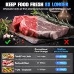 KingSom Vacuum Sealer Machine, 8 in1 Food Vacuum Sealers with Digital Timer,80KPA Compact Vacuum Sealer for food,Build-in Cutter,Dry/Moist/Moist+/Soft Modes,food Sealer Vacuum Sealers with Vacuum Bags