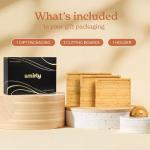 SMIRLY Bamboo Cutting Board Set with Holder