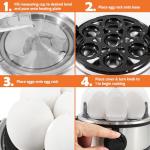 Elite Gourmet EGC724SS Easy Electric Poacher, Omelet Eggs & Soft, Medium, Hard-Boiled Egg Boiler Cooker with Auto Shut-Off and Buzzer, Measuring Cup Included, BPA Free, 7, Stainless Steel