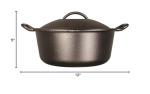 Lodge BOLD Exclusive 7 Quart Premium Pre-Seasoned Cast Iron Dutch Oven with Lid - Dual Handles - Use in the Oven, on the Stove, on the Grill or over the Campfire - Black