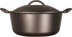 Lodge BOLD Exclusive 7 Quart Premium Pre-Seasoned Cast Iron Dutch Oven with Lid - Dual Handles - Use in the Oven, on the Stove, on the Grill or over the Campfire - Black