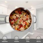 SHEUMNT Stainless Steel pots and pans set, 6 Piece Nonstick Induction Kitchen Cookware Set, Works with Induction/Electric and Gas Cooktops, Nonstick, Oven Safe, Camping Cookware