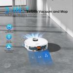 SHELIKI Robot Vacuum and Mop, 3-in-1 Robotic Vacuums Cleaner with LiDAR Navigation Smart Mapping & Max Strong 6000Pa Suction, Self Emptying Bases for 70 Days-White