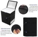 Dalema Outdoor Deep Freezer Cover,Heavy Duty 600D 100% Waterproof Chest Freezer Cover,Freezer Covers for Outside 7.0 Cubic Chest Freezer,Top Can Be Opened by Zipper(33"W x 22.5"D x 33.5"H,Black)