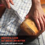 BOLEXINO 9 Inch White Offset Serrated Bread Knife Wavy Edge knife, High Carbon Stainless Steel Multi-Purpose Kitchen Knife for Homemade Bread, Crusty Breads, Cake, Bagel