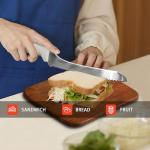 BOLEXINO 9 Inch White Offset Serrated Bread Knife Wavy Edge knife, High Carbon Stainless Steel Multi-Purpose Kitchen Knife for Homemade Bread, Crusty Breads, Cake, Bagel