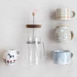 Bloomingville 36-Ounce Glass and Stainless Steel French Press Coffee Maker with Acacia Wood Lid, Natural