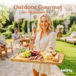 SMIRLY Bamboo Cutting Board Set with Holder