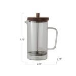 Bloomingville 36-Ounce Glass and Stainless Steel French Press Coffee Maker with Acacia Wood Lid, Natural