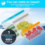 12 Pack Reusable Freezer Bags Dishwasher Safe, Leakproof Food Storage Bags, Silicone Bags for Food Storage Home Organization (4 Reusable Snack Bags 4 Sandwich Bags 4 Gallon Freezer Bags)