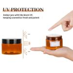 AuroTrends 4oz Amber Plastic Jars with Lids 12Pack, Small Salve Containers Ideal for Creams, Candles, Accessories and DIY Lotions, White Stickers and Spatula Included (120ml, Set of 12