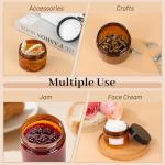 AuroTrends 4oz Amber Plastic Jars with Lids 12Pack, Small Salve Containers Ideal for Creams, Candles, Accessories and DIY Lotions, White Stickers and Spatula Included (120ml, Set of 12