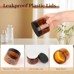 AuroTrends 4oz Amber Plastic Jars with Lids 12Pack, Small Salve Containers Ideal for Creams, Candles, Accessories and DIY Lotions, White Stickers and Spatula Included (120ml, Set of 12