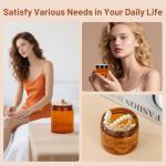 AuroTrends 4oz Amber Plastic Jars with Lids 12Pack, Small Salve Containers Ideal for Creams, Candles, Accessories and DIY Lotions, White Stickers and Spatula Included (120ml, Set of 12