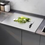 Stainless Steel Cutting Boards for Kitchen, Lipped stainless steel cutting board. Large cutting board suitable for meat, fruits, vegetables, bread, and baking (Stainless Steel, 16"L x 12"W)