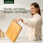 Keechee Atelier Collection Bamboo Cutting Board Set of 3, Reversible Boards for Kitchen with Juice Grooves, Handcrafted Luxury Cutting Boards, Large Wood Chopping Board for Cooking and Serving