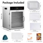 SUCICENI Food Dehydrator Machine 12 Stainless Steel Trays 1000W Meat Dehydrator for Home Use, 24H Timer & 195℉ Temperature Control Food Dryer for Jerky Fruit Herbs Mushroom Dog Treats