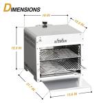 BIG HORN OUTDOORS 1500°F Small Infrared Propane Gas Grill – Portable Steak Broiler & Sear Station, Outdoor Salamander BBQ with Pizza Stone, Stainless Steel