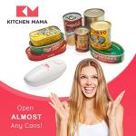 Kitchen Mama Auto Electric Can Opener: Open Your Cans with A Simple Press of Button - Automatic, Hands Free, Smooth Edge, Food-Safe, Battery Operated, YES YOU CAN (White)
