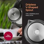 MuellerLiving Glass Kettle 1.5L 1500W LED Light Electric Tea Kettle Automatic Shut-Off with SpeedBoil Tech and Boil-Dry Protection