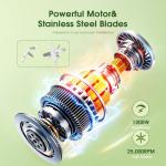 H-Duka Smoothie Blender 25000RPM Personal Blender for Shakes and Smoothies with 37oz 32oz 23oz Portable Cups Countertop blenders for kitchen, Ice Crushing, Frozen Drinks, Milkshake, Juice, Nuts