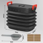 Wood Pellet Storage Containers with Scoop & Stickers Kit - Pellet Bin Pellet Bucket - Pellet Containers for Grill Pellet - Smoker Pellet Storage Pellet Grill Accessory - Black
