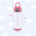 1 Pack 12 OZ Sublimation Sippy Cup with Purple Lid Spill Proof Blank Tumblers Stainless Steel Thermoses for Hot Drinks Bulk Double Wall Vacuum Insulated Water Bottle for School