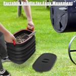 Wood Pellet Storage Containers with Scoop & Stickers Kit - Pellet Bin Pellet Bucket - Pellet Containers for Grill Pellet - Smoker Pellet Storage Pellet Grill Accessory - Black