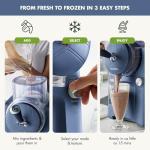 GreenPan Frost Ice Cream Maker & Slushie Machine, Soft Serve, Sorbet, Margaritas, Milkshakes, Frozen Yogurt, No Pre-Freezing, Ready in 15 Mins, 6 Modes, 7 Textures, Self-Cleaning, Family Size, Blue