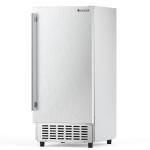 Coolski 15" W Commercial Under Counter Ice Maker Machine, 80 Lbs/Day, 30 Lbs Storage, Auto-Cleaning, Stainless Steel Built-in Freestanding Ice Maker for Home Bar Restaurant Outdoor