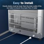 Coolski 15" W Commercial Under Counter Ice Maker Machine, 80 Lbs/Day, 30 Lbs Storage, Auto-Cleaning, Stainless Steel Built-in Freestanding Ice Maker for Home Bar Restaurant Outdoor