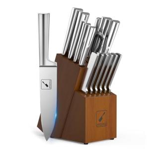 imarku Knife Set - Kitchen Knife Set 15 Pieces Japanese Stainless Steel Knife Block Set with Sharpener - Dishwasher Safe Kitchen's Knives - Ultra Sharp Chef Knife Set for Kitchen