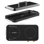 Induction cooker with 2 burners, detachable baking tray, non stick, temperature control option with timer, suitable for kitchen and outdoor barbecue